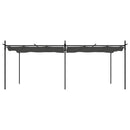 pergola med sammenrulleligt tag 589x292x230 cm antracitgrå