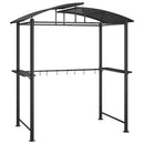 grillpavillon med sidehylder 210x114x230 cm stål antracitgrå