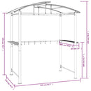 grillpavillon med sidehylder 210x114x230 cm stål antracitgrå