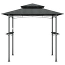 grillpavillon med sidehylder 240x150x243 cm stål antracitgrå
