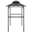 grillpavillon med sidehylder 240x150x243 cm stål antracitgrå