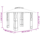 pavillon med tag 300x300x270 cm stål antracitgrå