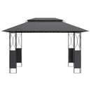 pavillon med tag 400x300x270 cm stål antracitgrå
