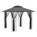 pavillon med sidevægge 300x300x270 cm stål antracitgrå