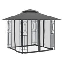 pavillon med sidevægge 300x300x270 cm stål antracitgrå
