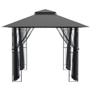 pavillon med sidevægge 300x300x270 cm stål antracitgrå