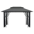 pavillon med sidevægge 400x300x270 cm stål antracitgrå