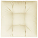 pallehynde 80x80x12 cm stof cremefarvet