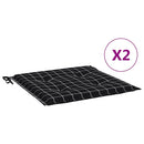 hynder til havestol 2 stk. 40x40x4 cm stof ternet sort