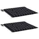 hynder til havestol 2 stk. 40x40x4 cm stof ternet sort