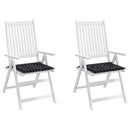 hynder til havestol 2 stk. 40x40x4 cm stof ternet sort