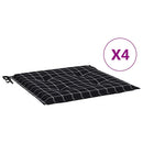 hynder til havestol 4 stk. 40x40x3 cm stof ternet sort
