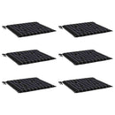 hynder til havestol 6 stk. 40x40x3 cm stof ternet sort