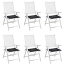 hynder til havestol 6 stk. 40x40x4 cm stof ternet sort