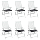 hynder til havestol 6 stk. 40x40x3 cm stof ternet sort