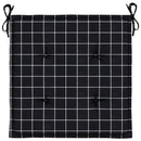 hynder til havestol 6 stk. 40x40x3 cm stof ternet sort