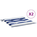 hynder til havestole 2 stk. 50x50x3 cm stof striber blå og hvid