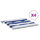 hynder til havestole 4 stk. 50x50x3 cm stof striber blå og hvid