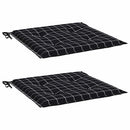 hynder til havestol 2 stk. 50x50x3 cm stof ternet sort