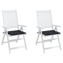 hynder til havestol 2 stk. 50x50x3 cm stof ternet sort