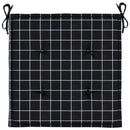 hynder til havestol 2 stk. 50x50x4 cm stof ternet sort