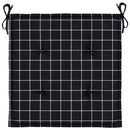 hynder til havestol 4 stk. 50x50x3 cm stof ternet sort