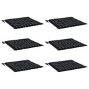 hynder til havestol 6 stk. 50x50x4 cm stof ternet sort