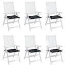 hynder til havestol 6 stk. 50x50x3 cm stof ternet sort
