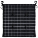 hynder til havestol 6 stk. 50x50x4 cm stof ternet sort