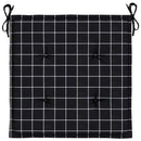hynder til havestol 6 stk. 50x50x3 cm stof ternet sort