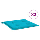 hynder til havestol 2 stk. 50x50x4 cm stof turkis