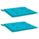 hynder til havestol 2 stk. 50x50x4 cm stof turkis