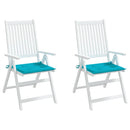 hynder til havestol 2 stk. 50x50x4 cm stof turkis