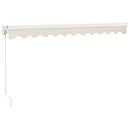 foldemarkise manuel betjening 3,5x2,5 m stof aluminium creme