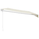 foldemarkise manuel betjening 5x3 m stof aluminium creme
