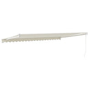 foldemarkise manuel betjening 5x3 m stof aluminium creme