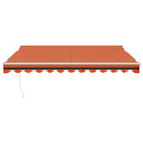foldemarkise 3,5x2,5 m stof og aluminium orange og brun