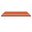 foldemarkise 4x3 m stof og aluminium orange og brun