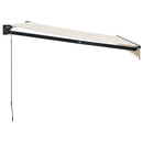 foldemarkise manuel betjening 3,5x2,5 m stof aluminium creme