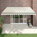 foldemarkise manuel betjening 4x3 m stof aluminium creme