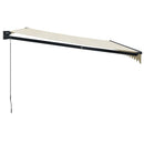 foldemarkise manuel betjening 4,5x3 m stof aluminium creme