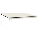 foldemarkise manuel betjening 5x3 m stof aluminium creme