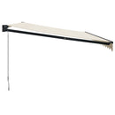 foldemarkise manuel betjening 5x3 m stof aluminium creme