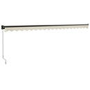 foldemarkise manuel betjening 5x3 m stof aluminium creme