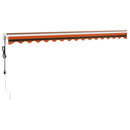 foldemarkise 4,5x3 m automatisk betjening orange og brun