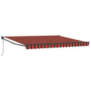 foldemarkise 4x3 m automatisk betjening orange og brun