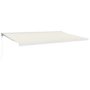 foldemarkise manuel betjening 5x3 m stof aluminium creme