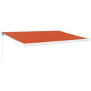 foldemarkise 4,5x3 m stof og aluminium orange og brun