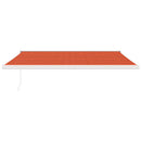 foldemarkise 4,5x3 m stof og aluminium orange og brun