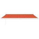foldemarkise 4,5x3 m stof og aluminium orange og brun